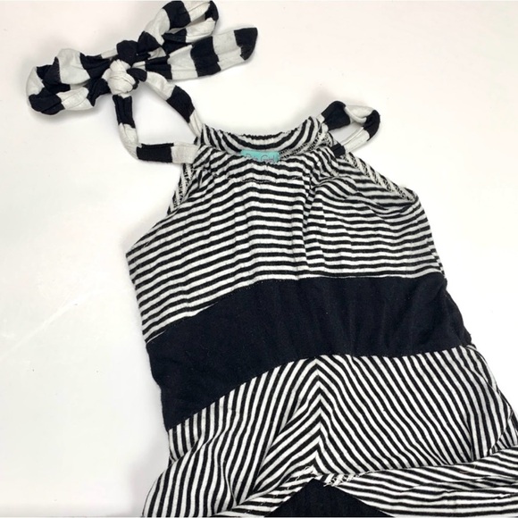 PIXIE GIRL for CHASING FIREFLIES Black & White Striped Halter Maxi Dress - Picture 10 of 16